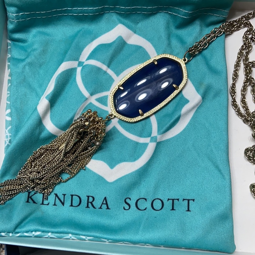 Kendra Scott Navy Pendant Necklace